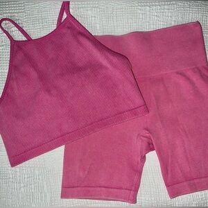 JoyLab Pink Halter Bralette & Shorts Set